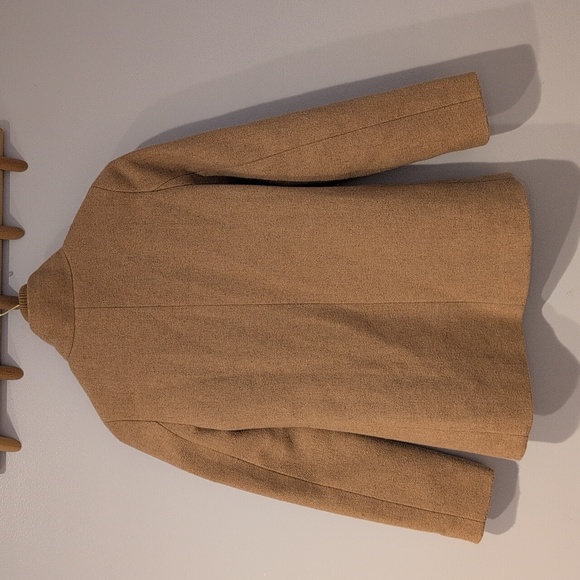J. Crew Size 0 Camel Brown Wool Pea Coat With Zipper - Picture 4 of 4